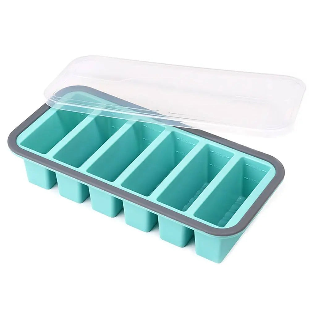 Silicone Freezer Trays with Lids – Soup, Meal Prep, Broth, Sauce & Leftovers Storage (6 compartments - 3/5 Cup) My Store