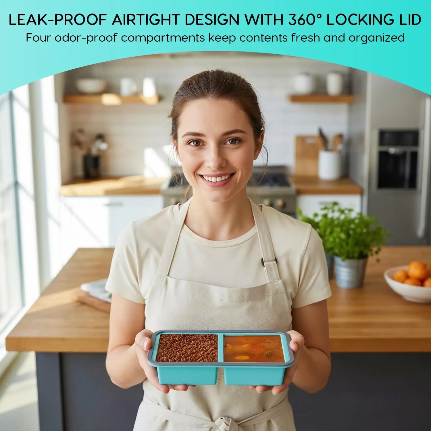 Silicone Freezer Trays with Lids – Soup, Meal Prep, Broth, Sauce & Leftovers Storage (2 compartments - 2 Cups) My Store